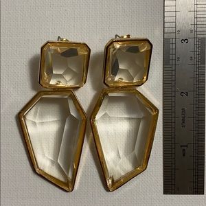 Gold/clear statement earrings